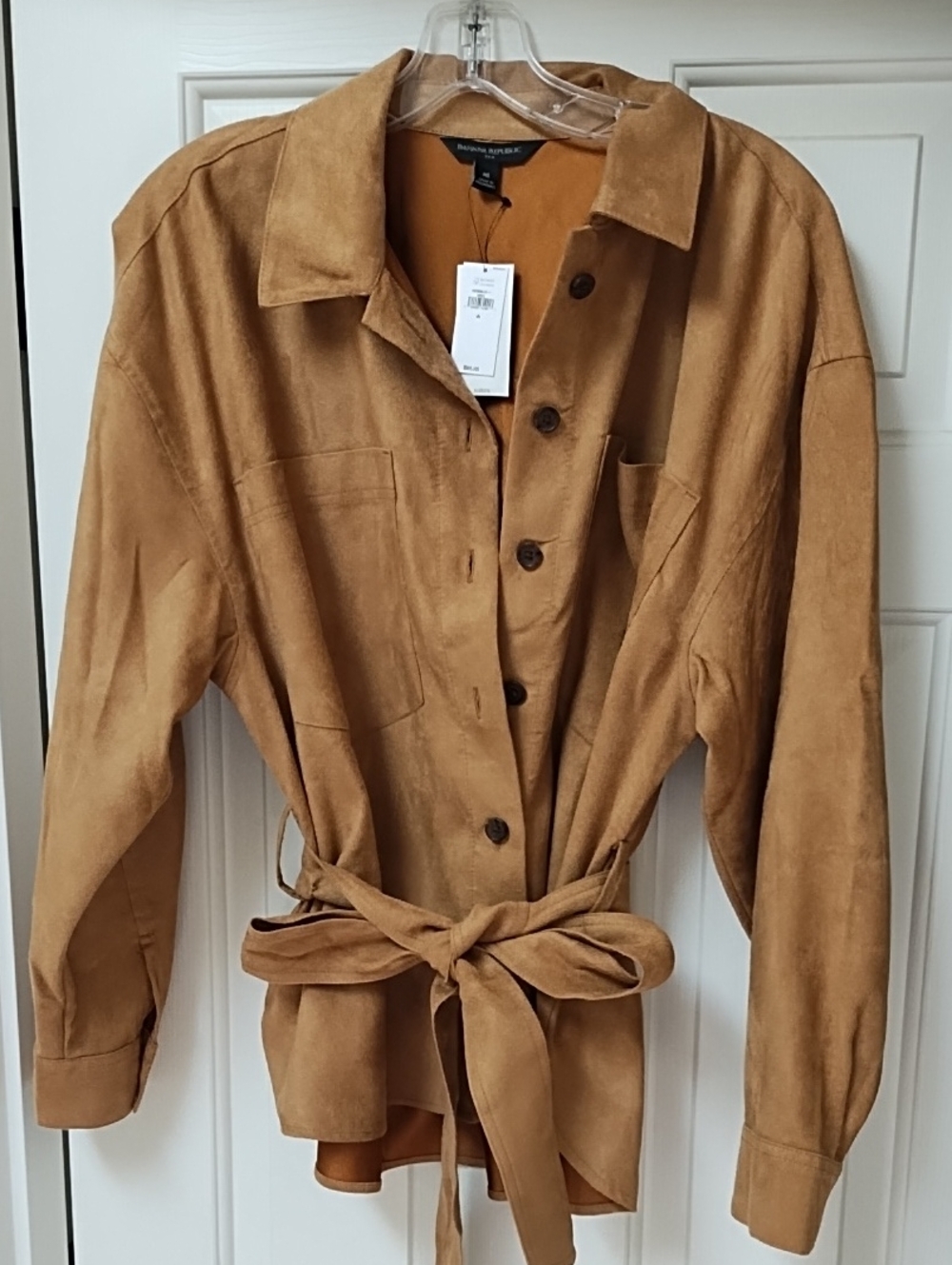Banana Republic Faux Suede-Tie-Waist Jacket - Camel Color NWT!